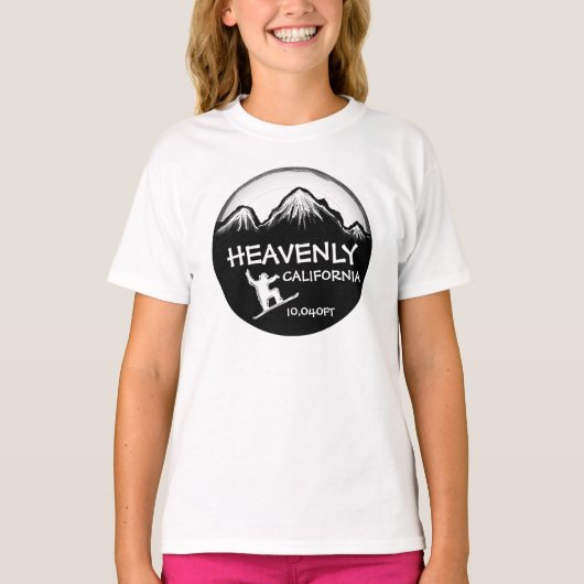 Himmlische kalifornische Girls Snowboard art black T-Shirt (Vorderseite)
