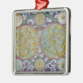 Himmlische Karte der Planeten Silbernes Ornament (Links)