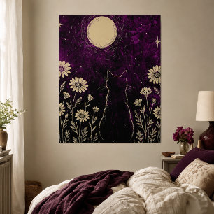Himmlische Katzenblume Lila Poster