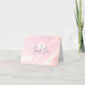 Himmlische Kinderdusche Rosa Wolken Dankeskarte (Vorderseite)
