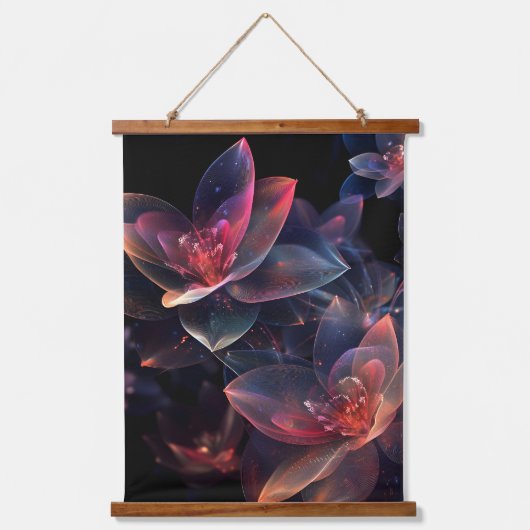 Himmlische Kosmische Lotusblüte Wandteppich Mit Holzrahmen (Vorderseite)
