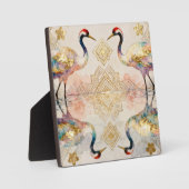 Himmlische Kraniche in Harmonie - Wasserfarben  Fotoplatte (Vorderseite)