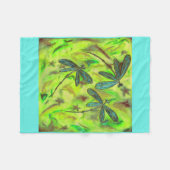 Himmlische Libellen auf einem Sternenhimmel Fleecedecke (Vorderseite (Horizontal))