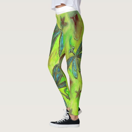 Himmlische Libellen auf einem Sternenhimmel Leggings (Links)