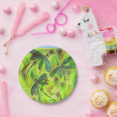 Himmlische Libellen auf einem Sternenhimmel Pappteller (Party)