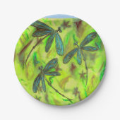 Himmlische Libellen auf einem Sternenhimmel Pappteller (Vorderseite)