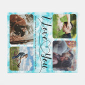 Himmlische Liebe Foto Collage Jubiläum Valentine Fleecedecke (Vorderseite (Horizontal))