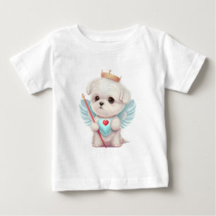 Himmlische Liebe: Niedlicher Angel maltesischer Hu Baby T-shirt