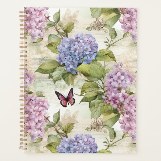 Himmlische Lila Hydrangea Harmonie Planer (Vorderseite)