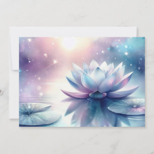Himmlische Lotusblüte Wasserlilie Spirituell Kosmi Feiertagskarte