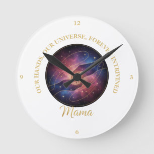 Himmlische Mama Hände Galaxie Universum Runde Wanduhr