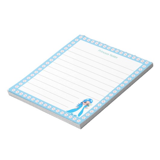 Himmlische Märchenprinzen und weiße Blume auf Link Notizblock (Rotiert)