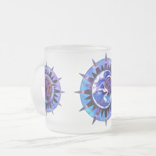 himmlische mattierte Tasse der Sonne u. des Mondes (Vorderseite Links)