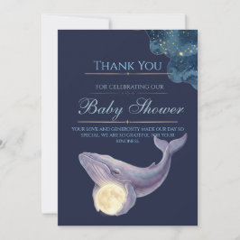 Himmlische Mond-Baby-Shower-Dankeskarten | Wal Dankeskarte