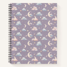 Himmlische Mond Sterne Wolken Wasserfarbe Pastelle