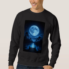 Himmlische mondbeschienene Waldreflexionsästhetik Sweatshirt