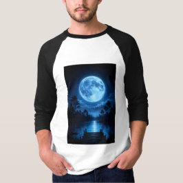 Himmlische mondbeschienene Waldreflexionsästhetik T-Shirt