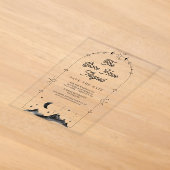 Himmlische Mondsichel-Hochzeit Termin-Vorankündigu Acryleinladungen (Ablage )