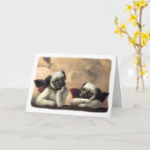 Himmlische Mops-Engel-Geschenk-Einzelteile Karte (Gelbe Blume)