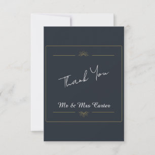 Himmlische Navy-Gold-Hochzeit-Dankeskarten Dankeskarte