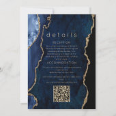Himmlische Navy-Hochzeit mit QR-Code Einladung (Rückseite)