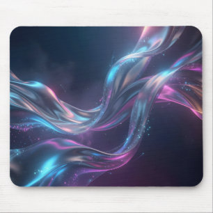 Himmlische Neon-Seidenströmung Leuchtende Abstrakt Mousepad