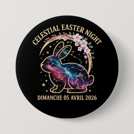 Himmlische Osternacht 2026 Galaxy Bunny Constella Button (Vorderseite)