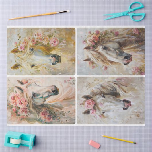 Himmlische Pferde Seidenpapier (Basteln)