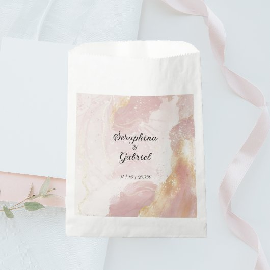 Himmlische Pink-Wasserfarbenhochzeit Geschenktütchen