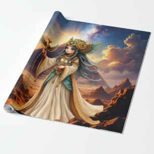 Himmlische Priesterin der goldenen Pyramide. Geschenkpapier