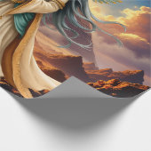Himmlische Priesterin der goldenen Pyramide. Geschenkpapier (Ecke)