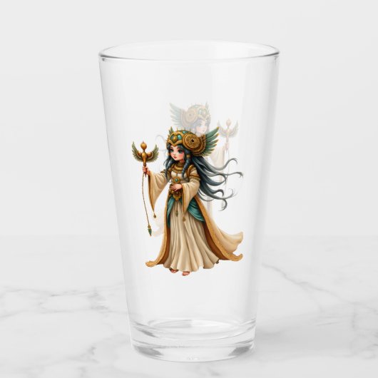 Himmlische Priesterin der goldenen Pyramide. Glas (Vorderseite)