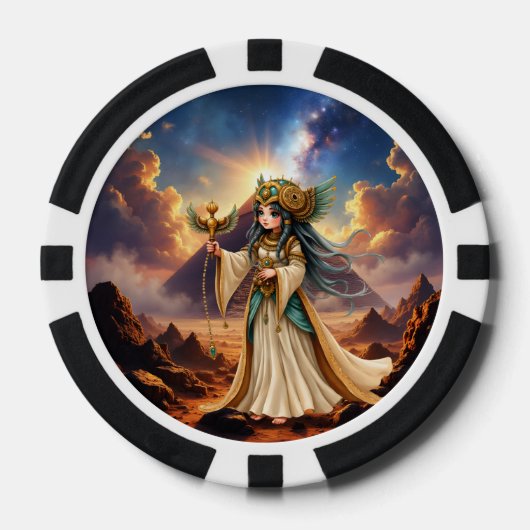 Himmlische Priesterin der goldenen Pyramide. Pokerchips (Vorderseite)