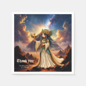 Himmlische Priesterin der goldenen Pyramide Serviette (Vorderseite)