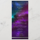 Himmlische Purpur-Teal-Silber-Hochzeit Programm (Rückseite)