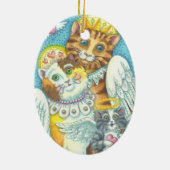 HIMMLISCHE PURRS CAT ANGELS CHRISTMAS ORNANATION KERAMIKORNAMENT (Hinten)