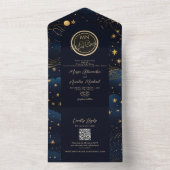 Himmlische QR-Code-Hochzeit All In One Einladung (Innen Boden)