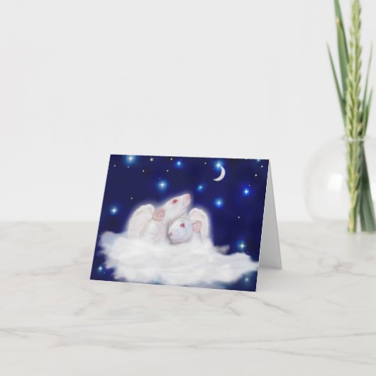 Himmlische Ratties Beileids-Karte Karte (Vorderseite)