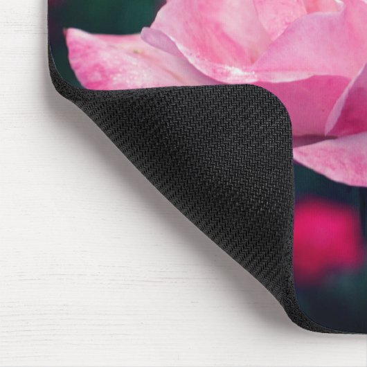 Himmlische Rosa-Blume Mousepad (Ecke)