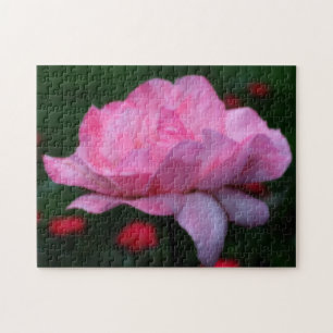 Himmlische Rosa Blume Orton Wirkung Puzzle