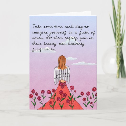 Himmlische Rose Grußkarte Dankeskarte (Vorderseite)