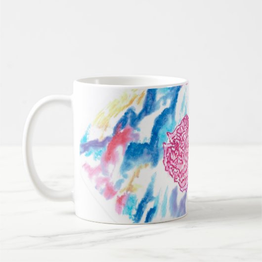 Himmlische Rosen-Entwurfs-Monogramm-Tasse Kaffeetasse (Links)