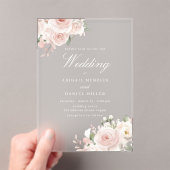 Himmlische Röte Wunderbare Blumige Hochzeit Acryleinladungen (Insitu (Handheld))