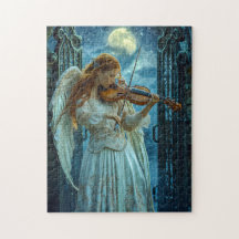 Himmlische Ruhe Weiblicher Engel mit einer Violine