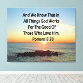 HIMMLISCHE RUMÄNE 8:28 BIBLE VERSE LEINWANDDRUCK (Insitu (Holzboden))