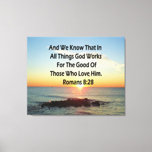 HIMMLISCHE RUMÄNE 8:28 BIBLE VERSE LEINWANDDRUCK