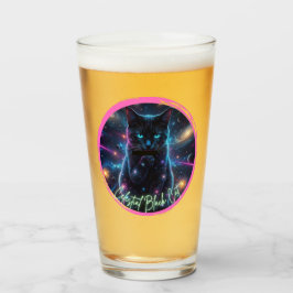 Himmlische schwarze Katze Glas