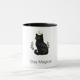 Himmlische Schwarze Katze Mystische Konstellation Tasse