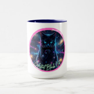 Himmlische schwarze Katze Tasse