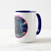 Himmlische schwarze Katze Tasse (VorderseiteRechts)